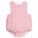 Louis Sunsuit - Red Windowpane Boys Bubbles + Rompers Little English