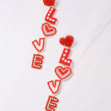 Love Embellished Drop Earring Red Earrings Caroline Hill
