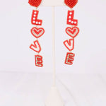 Love Embellished Drop Earring Red Earrings Caroline Hill