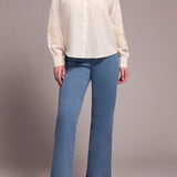 L/S Blouse w/ Applique Sleeves - Moonstone Tops Tribal