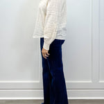 L/S Blouse w/ Applique Sleeves - Moonstone Tops Tribal