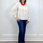 L/S Blouse w/ Applique Sleeves - Moonstone Tops Tribal