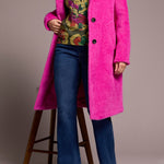L/S Button Front Coat w/ Lining - Pink Flambe Outerwear Tribal