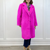 L/S Button Front Coat w/ Lining - Pink Flambe Outerwear Tribal