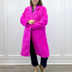 L/S Button Front Coat w/ Lining - Pink Flambe Outerwear Tribal