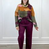 L/S Crew Neck Intarsia Sweater - Ginger Spice - Sugar Babies Children's Boutique/Meg's Shoppe