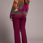 L/S Crew Neck Intarsia Sweater - Ginger Spice Sweaters Tribal