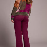 L/S Crew Neck Intarsia Sweater - Ginger Spice Sweaters Tribal