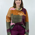 L/S Crew Neck Intarsia Sweater - Ginger Spice - Sugar Babies Children's Boutique/Meg's Shoppe