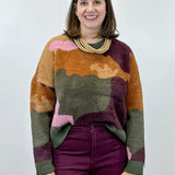 L/S Crew Neck Intarsia Sweater - Ginger Spice - Sugar Babies Children's Boutique/Meg's Shoppe