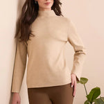 L/S Funnel Neck Sweater - Latte Sweaters Tribal