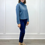 L/S Funnel Neck Top - Slate Blue Tops Tribal