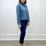 L/S Funnel Neck Top - Slate Blue Tops Tribal