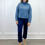L/S Funnel Neck Top - Slate Blue Tops Tribal