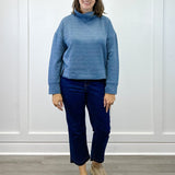 L/S Funnel Neck Top - Slate Blue Tops Tribal