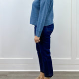L/S Funnel Neck Top - Slate Blue Tops Tribal