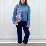 L/S Funnel Neck Top - Slate Blue Tops Tribal
