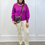 L/S Mock Neck Sweater - Pink Flambe Sweaters Tribal