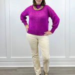 L/S Mock Neck Sweater - Pink Flambe Sweaters Tribal