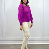 L/S Mock Neck Sweater - Pink Flambe Sweaters Tribal