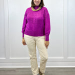 L/S Mock Neck Sweater - Pink Flambe Sweaters Tribal