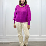 L/S Mock Neck Sweater - Pink Flambe Sweaters Tribal