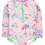 L/S One Piece Rash Guard - Atlantis Mermaids Kids Swim Rufflebutts