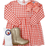 L/S Playtime Dress - Rosy Gingham Girls Play Dresses Heyward House