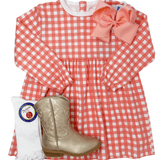 L/S Playtime Dress - Rosy Gingham Girls Play Dresses Heyward House