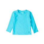 L/S Rash Guard - Bright Aqua Kids Swim Rufflebutts
