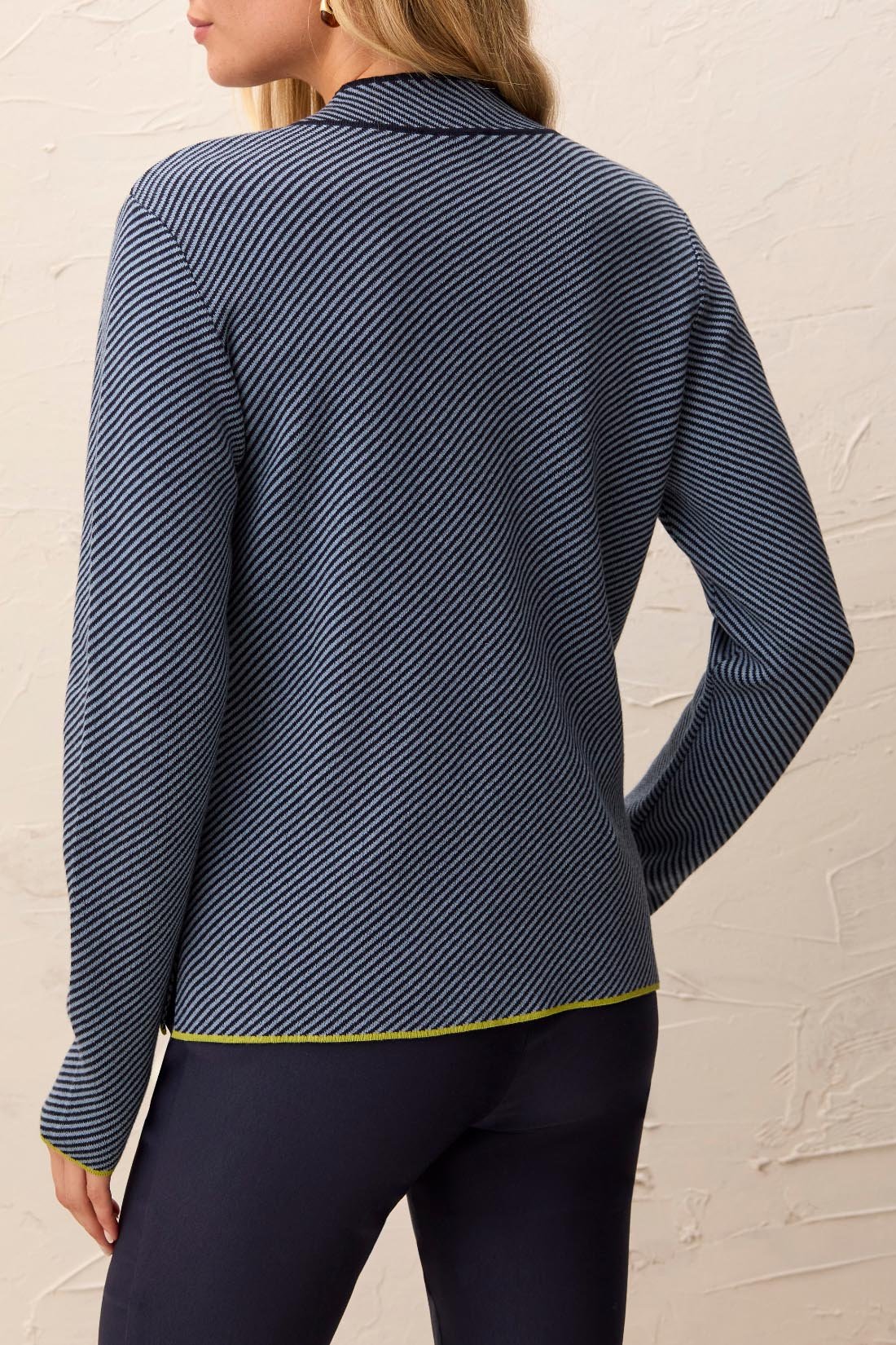 L/S Split Neck Sweater w/ Tiping - Blue Fog - Sugar Babies Children's Boutique/Meg's Shoppe