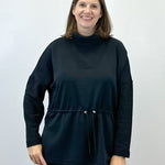 L/S Turtle Neck Combo Top - Black Sweaters Tribal