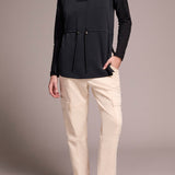 L/S Turtle Neck Combo Top - Black Sweaters Tribal