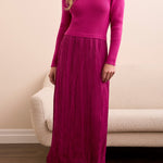 L/S Twofer Maxi Dress w/ Lining - Pink Flambe Long Dresses Tribal