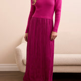 L/S Twofer Maxi Dress w/ Lining - Pink Flambe Long Dresses Tribal
