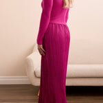 L/S Twofer Maxi Dress w/ Lining - Pink Flambe Long Dresses Tribal