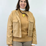 L/S Zip Front Jacket w/ Double Pockets - Ice Latte Outerwear Tribal