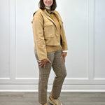 L/S Zip Front Jacket w/ Double Pockets - Ice Latte Outerwear Tribal