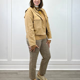 L/S Zip Front Jacket w/ Double Pockets - Ice Latte Outerwear Tribal