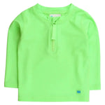 L/S Zipper Rash Guard - Neon Honeydew Kids Swim Rufflebutts