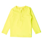 L/S Zipper Rash Guard - Neon Yellow Kids Swim Rufflebutts