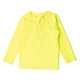 L/S Zipper Rash Guard - Neon Yellow Kids Swim Rufflebutts