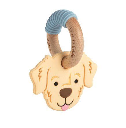Lt. Golden Retriever Dog Teether Baby Accessories Mudpie