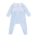 Luca's Classics Smocked Footie - Lt. Blue - Sugar Babies Children's Boutique/Meg's Shoppe
