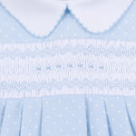 Luca's Classics Smocked Footie - Lt. Blue - Sugar Babies Children's Boutique/Meg's Shoppe