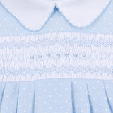 Luca's Classics Smocked Footie - Lt. Blue - Sugar Babies Children's Boutique/Meg's Shoppe