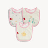 Lullaby Sky Pink Modal Magnetic Bib 3-Pack Baby Sleepwear Magnetic Me