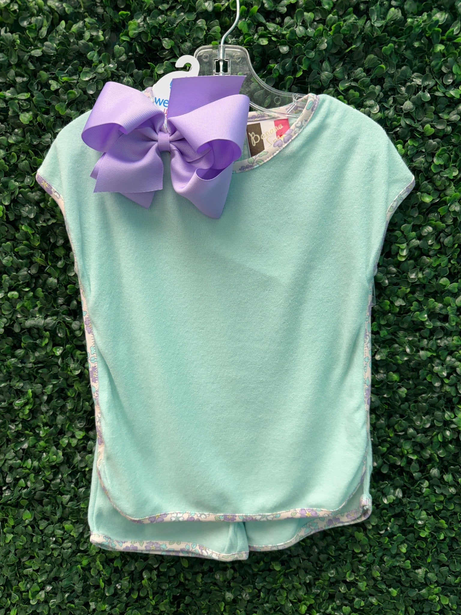 Luna Terry Short Set - Aqua Girls Sets Banana Split