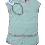 Luna Terry Short Set - Aqua Girls Sets Banana Split