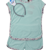 Luna Terry Short Set - Aqua Girls Sets Banana Split